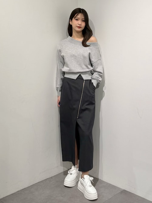 マーキュリー♡ MERCURYDUO（マーキュリーデュオ）の「アシメZIPナロースカート