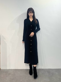ワイドリブスキッパーニットワンピース｜マーキュリーデュオ