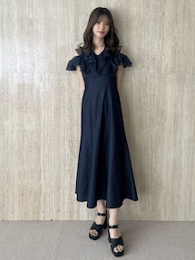 新品未着用　マーキュリーデュオ　2WAYシアーラッフルドッキングワンピース マーキュリーデュオ MERCURYDUO 2WAYシアーチェックラッフル