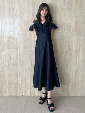 「ガーリーコーデ」｜「アイテム（サンダル）」を使った、mihoさん（レディース・163cm）の夏コーディネート