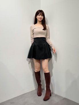 「MERCURYDUO（マーキュリーデュオ）のアイテム（ブーツ）」を使った、mihoさん（レディース・163cm）の夏コーディネート