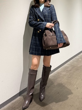 「アイテム（ワンピース/ドレス、グリーン系）」を使った、mihoさん（レディース・163cm）の秋コーディネート