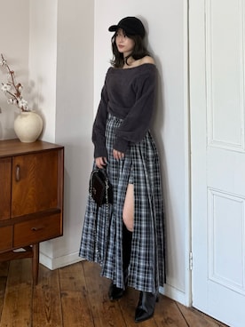 「チェック柄に恋してる」｜mihoさん（レディース・163cm）の秋コーディネート