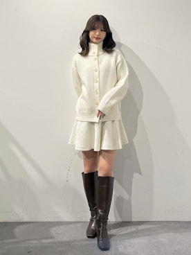 「セットアップスタイル」｜「アイテム（ワンピース/ドレス）」を使った、mihoさん（レディース・163cm）の冬コーディネート
