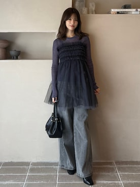 「アイテム（その他トップス）」を使った、mihoさん（レディース・163cm）の秋コーディネート