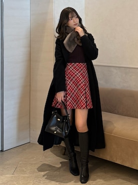 「アイテム（マフラー）」を使った、mihoさん（レディース・163cm）の秋コーディネート