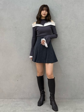 「ワントーンコーデ」｜mihoさん（レディース・163cm）の冬コーディネート