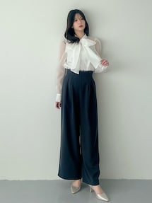 オーガンジービッグボウタイブラウス｜マーキュリーデュオ（MERCURYDUO
