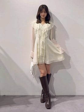 「アイテム（ワンピース）」を使った、mihoさん（レディース・163cm）の秋コーディネート