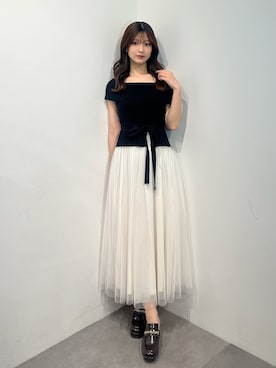 「MERCURYDUO（マーキュリーデュオ）のアイテム（パンプス）」を使った、mihoさん（レディース・163cm）の夏コーディネート