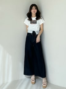 EMILY IN PARISコラボ】2WAYハイウエストワイドデニムパンツ
