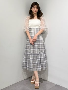 「アイテム（スカート）」を使った、mihoさん（レディース・163cm）の夏コーディネート
