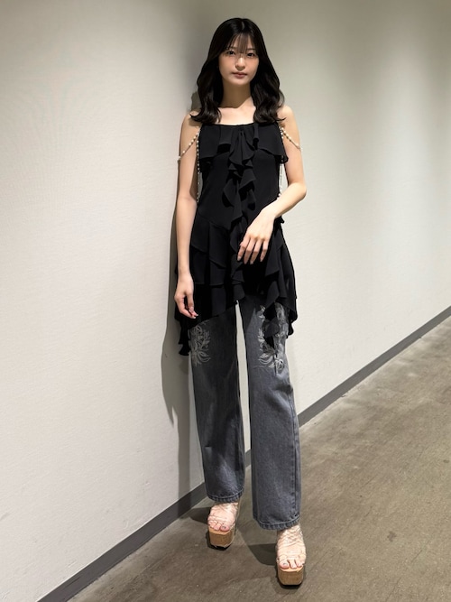 ラッフルフティアードブラウス