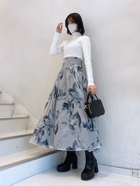 「メッシュスカート」｜mihoさん（レディース・162cm）の冬コーディネート