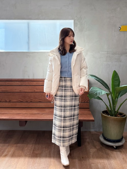 ミニシャギークルーネックカーディガン