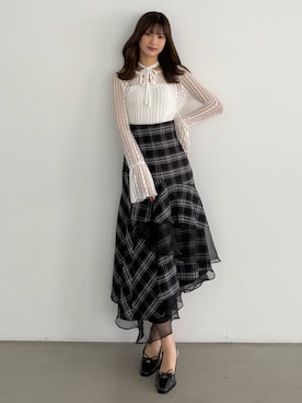 「アイテム（スカート）」を使った、mihoさん（レディース・163cm）の夏コーディネート