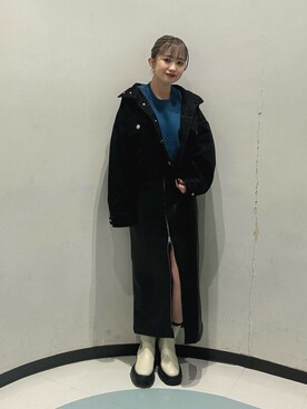 飯嶋菜奈さん（レディース・153cm）の冬コーディネート