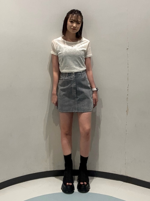 セール】クロップドシアーベロアTシャツ（Tシャツ/カットソー）｜MURUA