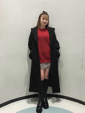 「MURUA（ムルーア）のアイテム（その他アウター）」を使った、飯嶋菜奈さん（レディース・153cm）の秋コーディネート