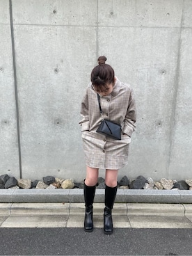 「#春服」｜飯嶋菜奈さん（レディース・153cm）の冬コーディネート