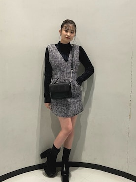 飯嶋菜奈さん（レディース・153cm）の冬コーディネート