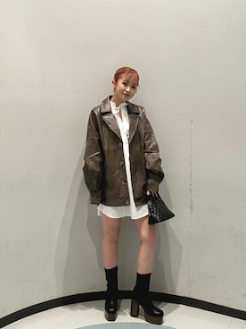 飯嶋菜奈さん（レディース・153cm）の冬コーディネート