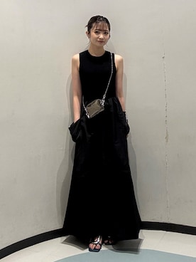 「MURUA（ムルーア）のアイテム（ワンピース/ドレス）」を使った、飯嶋菜奈さん（レディース・153cm）の夏コーディネート