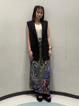 「アイテム（ブーツ）」を使った、飯嶋菜奈さん（レディース・153cm）の夏コーディネート