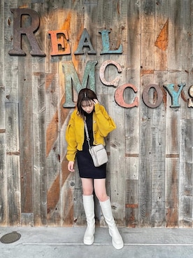 「#murua_by_staff」｜「アイテム（ワンピース/ドレス）」を使った、飯嶋菜奈さん（レディース・153cm）の秋コーディネート