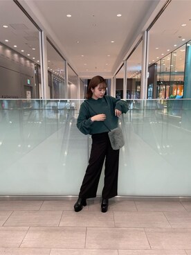 「#今日のコーデ」｜「アイテム（ブルゾン）」を使った、飯嶋菜奈さん（レディース・153cm）の秋コーディネート