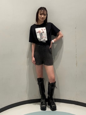 「秋」｜「アイテム（ブーツ）」を使った、飯嶋菜奈さん（レディース・153cm）の夏コーディネート