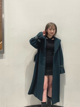 「MURUA（ムルーア）のアイテム（その他アウター）」を使った、飯嶋菜奈さん（レディース・153cm）の秋コーディネート