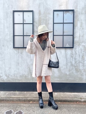 飯嶋菜奈さん（レディース・153cm）の冬コーディネート