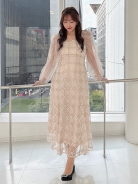 「アイテム（ドレス）」を使った、airiさん（レディース・160cm）の秋コーディネート