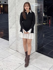 POLO BCSコラボ】シャツレイヤードニットミニワンピース ※BEIGE WEB