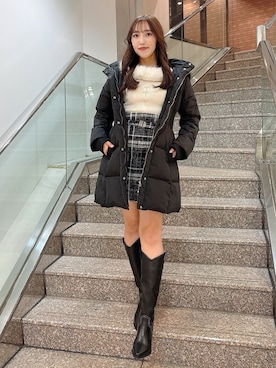 「dazzlin（ダズリン）のアイテム（ダウンジャケット/コート）」を使った、airiさん（レディース・160cm）の秋コーディネート