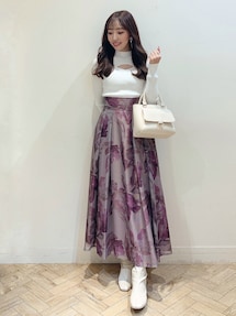ぼかしフラワーメッシュリバーシブルスカート｜マーキュリー