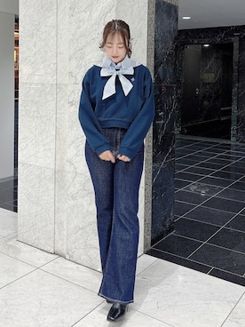 「dazzlin（ダズリン）のアイテム（パンツ）」を使った、airiさん（レディース・160cm）の冬コーディネート