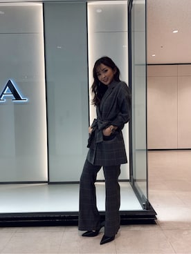 「GYDA（ジェイダ）のアイテム（テーラードジャケット）」を使った、honokaさん（レディース・151cm）の冬コーディネート