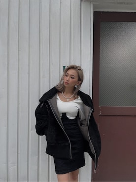 「GYDA（ジェイダ）のアイテム（テーラードジャケット）」を使った、honokaさん（レディース・151cm）の夏コーディネート