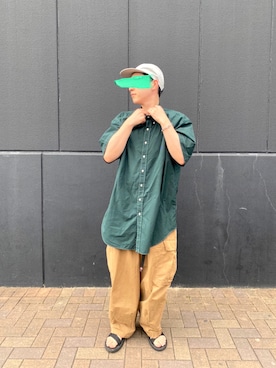 「MAISON SPECIAL（メゾンスペシャル）のアイテム（帽子）」を使った、kankanboyさん（メンズ・173cm）の夏コーディネート
