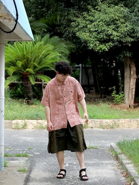 「バルーンパンツ」｜「アイテム（サンダル）」を使った、kankanboyさん（メンズ・173cm）の秋コーディネート