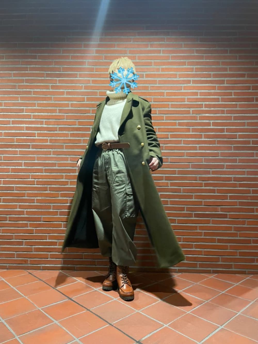 「宝塚、観劇コーデ、中性、再現コーデ」｜「GUのアイテム（カーゴパンツ、グリーン系）」を使った、SHIHOさん（骨格ウェーブ・レディース・154cm）の春コーディネートの1枚目の写真