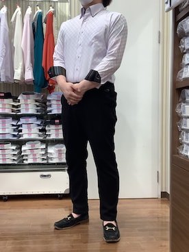 「アイテム（ビジネスシャツ）」を使った、SHIRTS PLAZA 福岡イオンモール店さん（メンズ・171cm）の春コーディネート