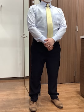 「アイテム（ビジネスシャツ）」を使った、SHIRTS PLAZA 福岡イオンモール店さん（メンズ・171cm）の春コーディネート