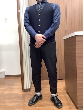 「アイテム（ベスト）」を使った、SHIRTS PLAZA 福岡イオンモール店さん（メンズ・171cm）の冬コーディネート