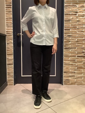 「アイテム（ビジネスシャツ）」を使った、BRICK HOUSE by Tokyo Shirts さいたま新都心コクーン店さん（レディース・161cm）の夏コーディネート