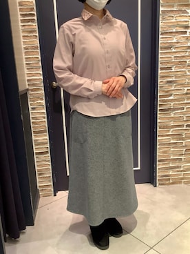 「刺繍シャツ」｜BRICK HOUSE by Tokyo Shirts さいたま新都心コクーン店さん（レディース・163cm）の春コーディネート