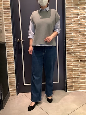 「TOKYO SHIRTS（トウキョウシャツ）のアイテム（ベスト）」を使った、BRICK HOUSE by Tokyo Shirts さいたま新都心コクーン店さん（レディース・170cm）の春コーディネート