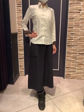 「アイテム（ビジネスシャツ）」を使った、BRICK HOUSE by Tokyo Shirts さいたま新都心コクーン店さん（レディース・163cm）の秋コーディネート